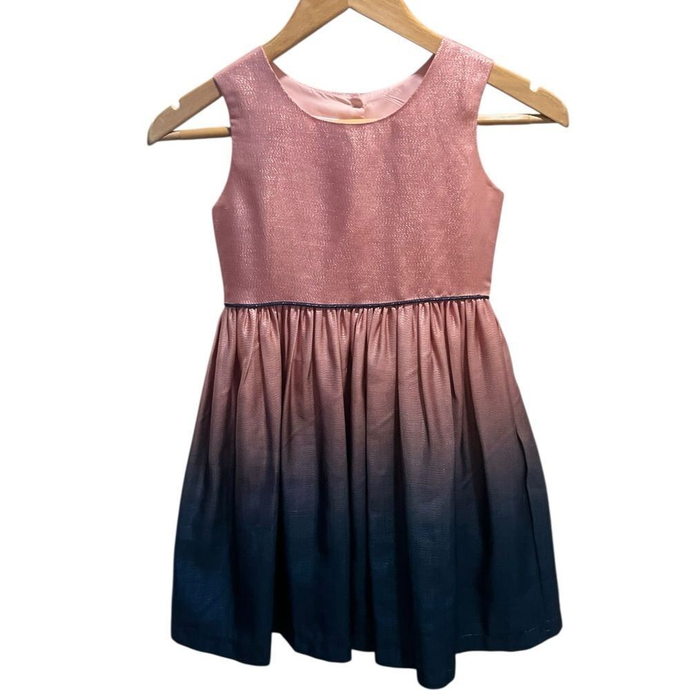 Frais Girls Dress Size 7 Pink Blue Ombre Shimmer Sleeveless Party
